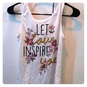 kids girls white tank top